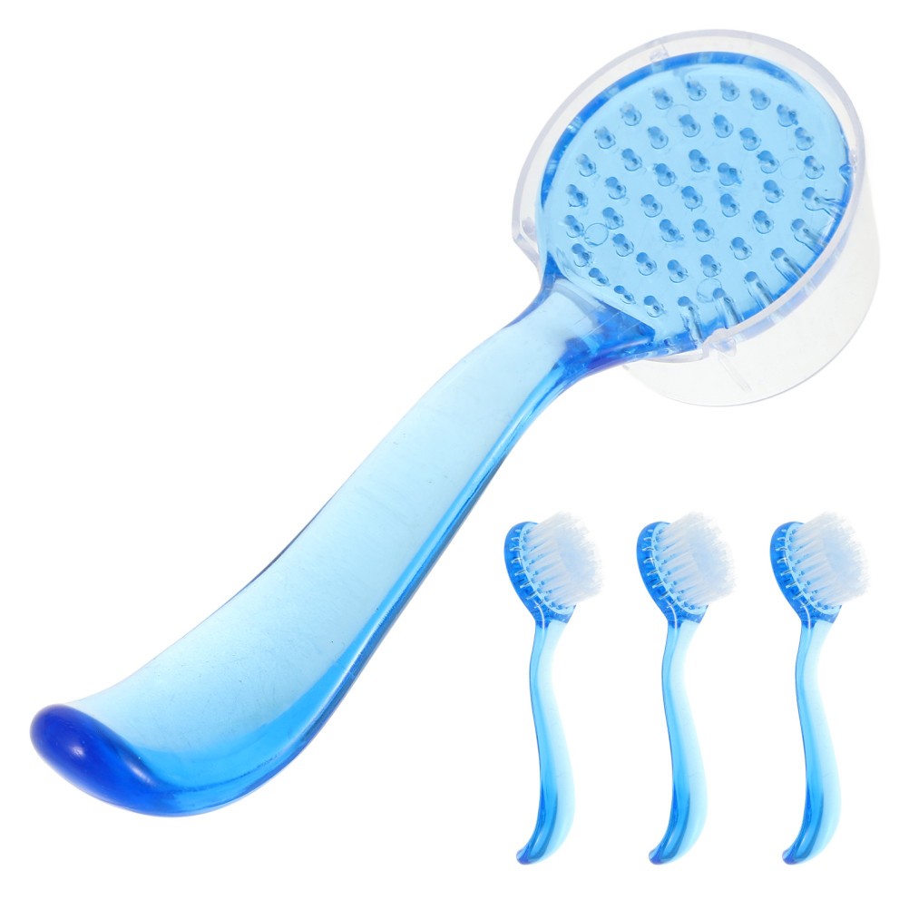 4Pcs Durable Face Cleaning Scrubber Sky Blue Gentle Bristles for All Skin