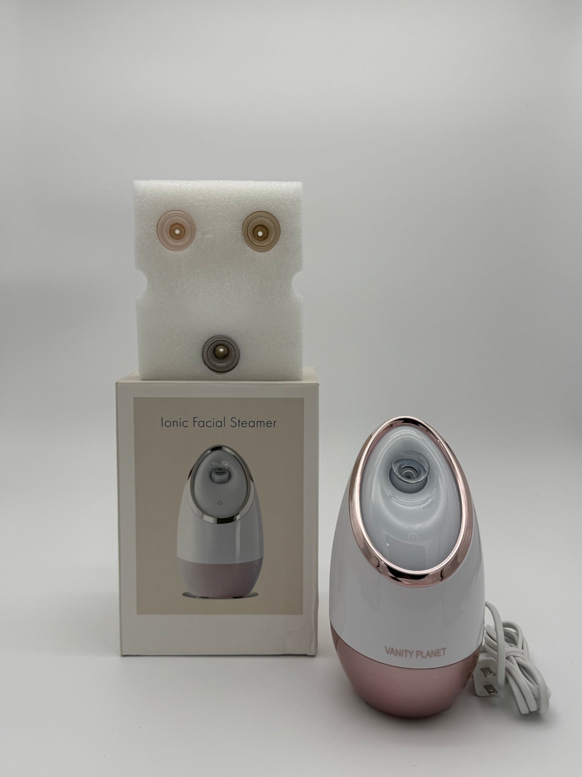 New Vanity Planet Aira Ionic Facial Steamer, Rose Gold for All Skin Types