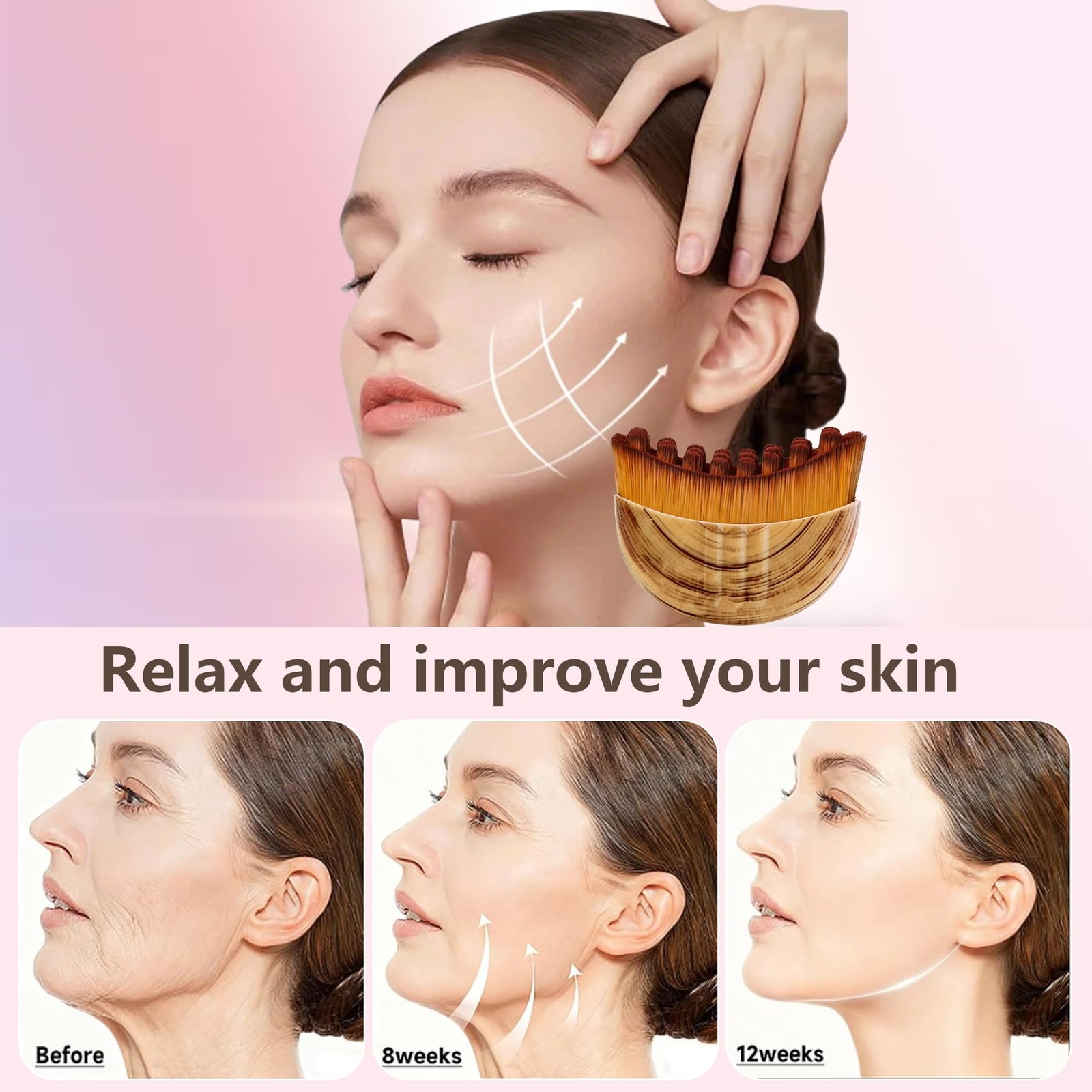 Cxguu Lymphatic Contour Face Brush2-Pcssuper Soft Manual Lymphatic Drainage