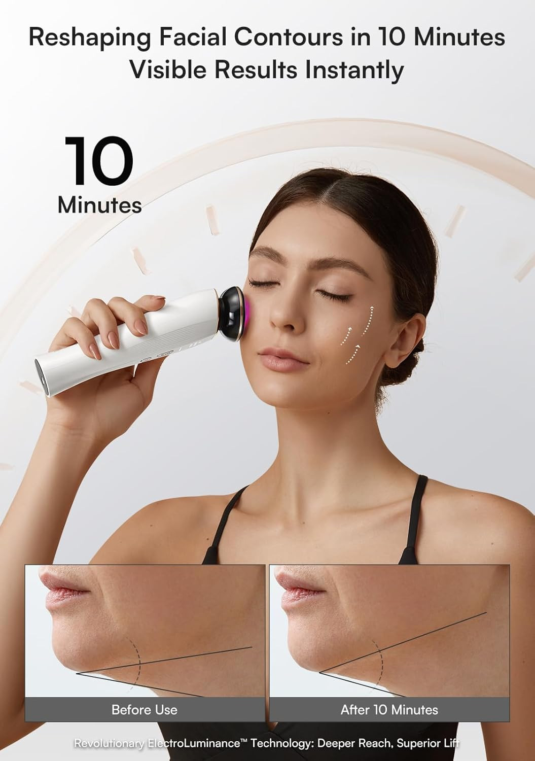 3-In-1 Skin Tightening Device True Beauty Glow Facial Massager Red Light Therapy