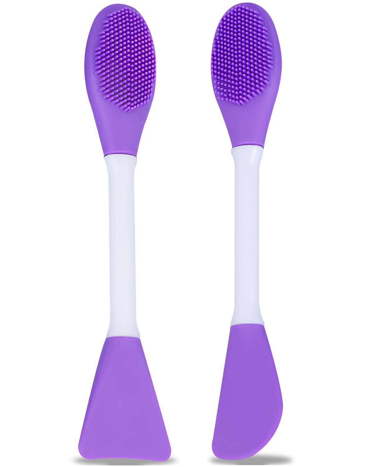 2 Pcs Silicone Facial Cleansing Brush,Face Masks Skincare one size, Purple