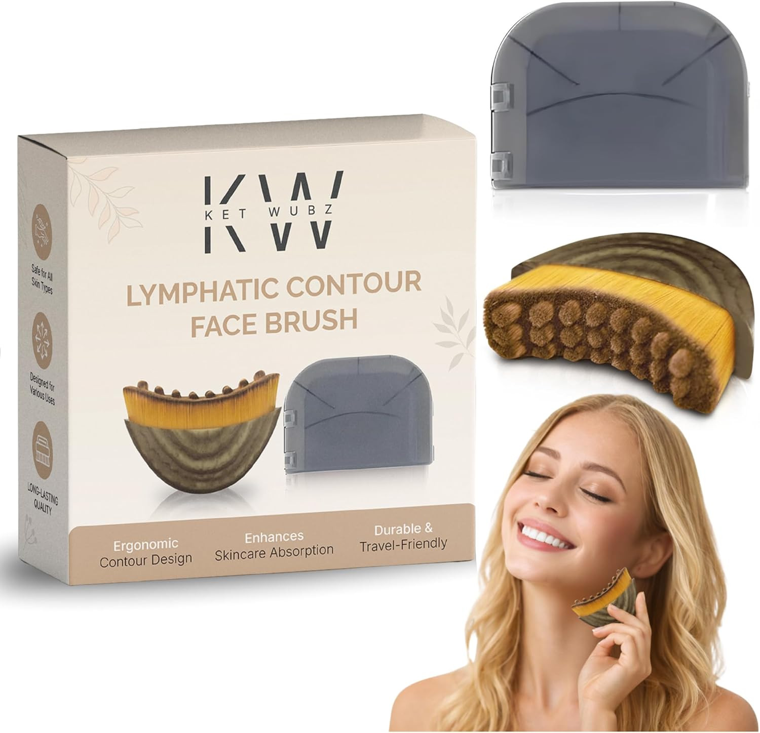 Lymphatic Contour Face Brush, Facial Brush for Lymphatic Drainage, Dry Lympha…