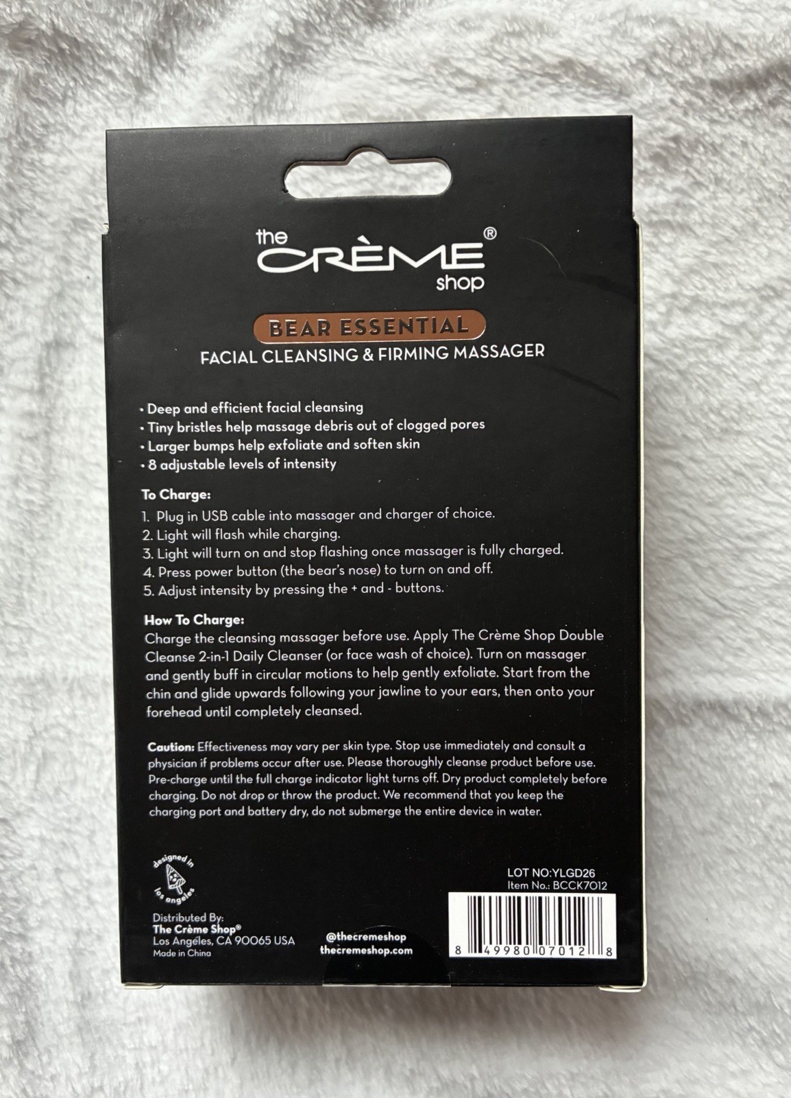 The Creme Shop Bear Essential Facial Cleansing Massager Pink USB 8 Levels