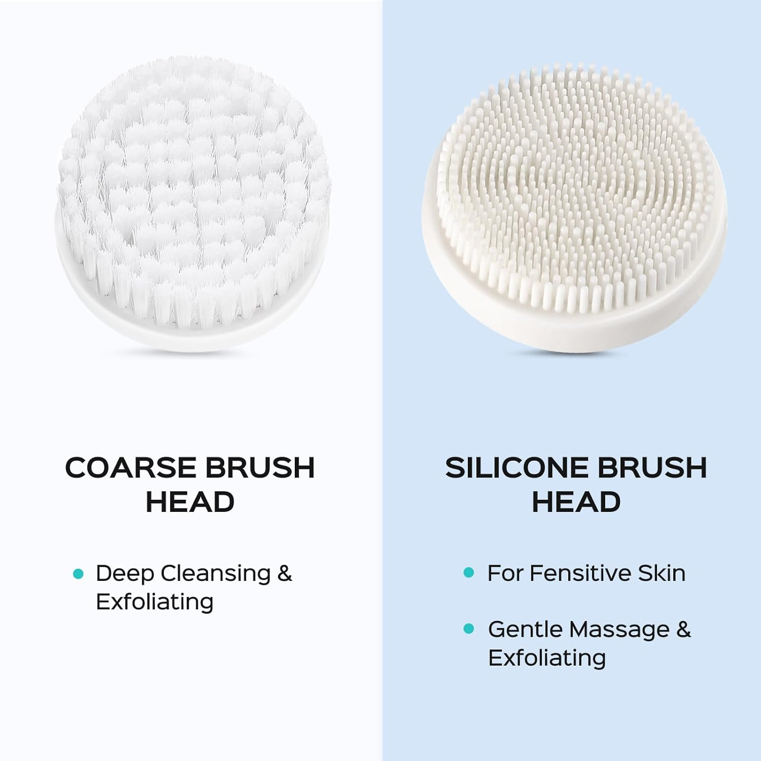 Facial Cleansing Brush Silicone Face Scrubber: 2 In1 FBS-D Electric Exfoliating