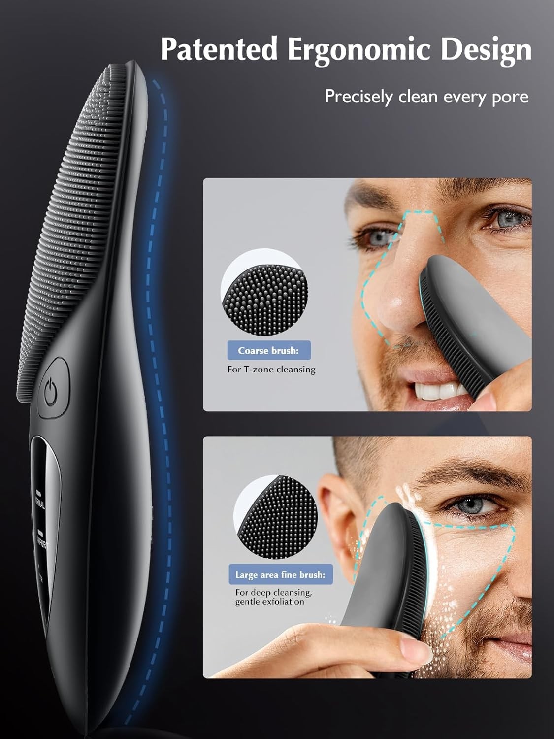 Silicone Face Scrubber Facial Cleansing Brush Portable Waterproof Rechargeable