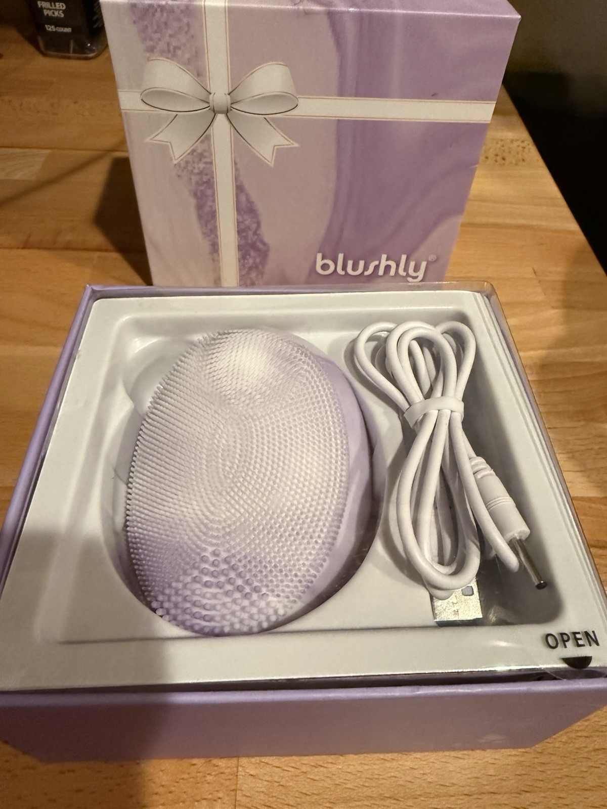 blushly Electric Facial Brush Rechargeable Silicone USB Purple
