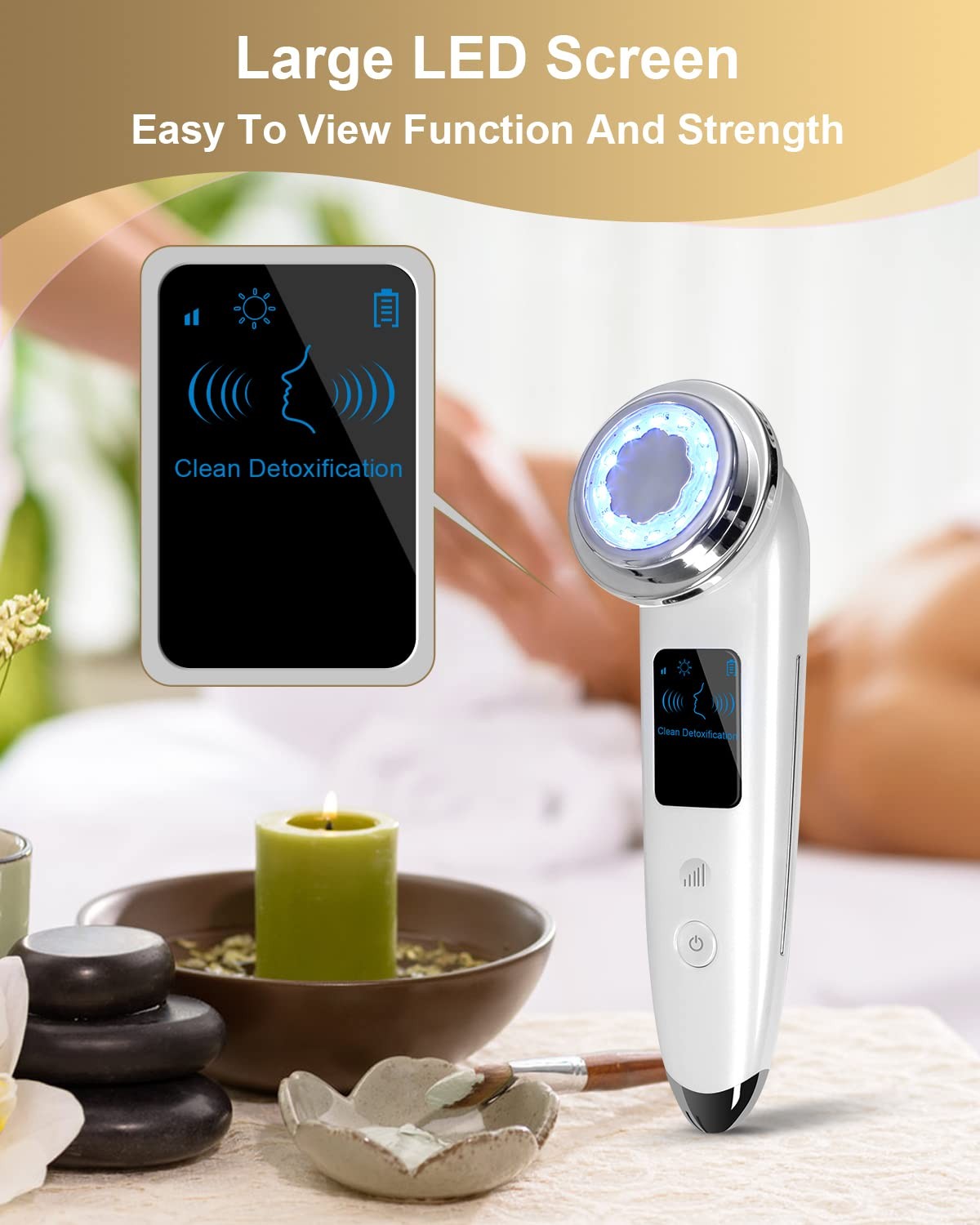Face Massager Electric Lifting 4 in 1 Facial Anti Aging White