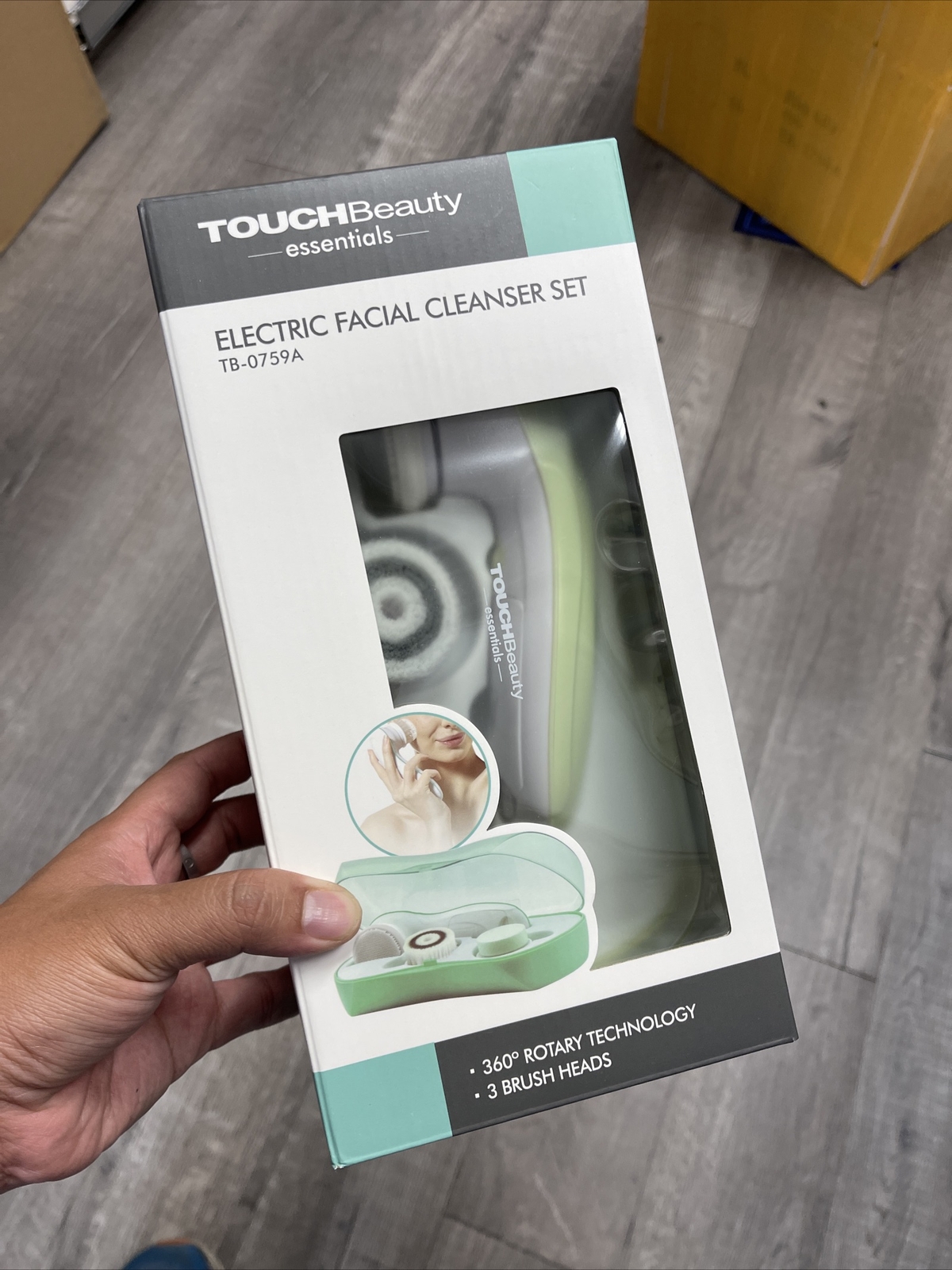 Touch Beauty Electric Facial Cleanser Set 360 Rotary Technology 3 Brush Heads