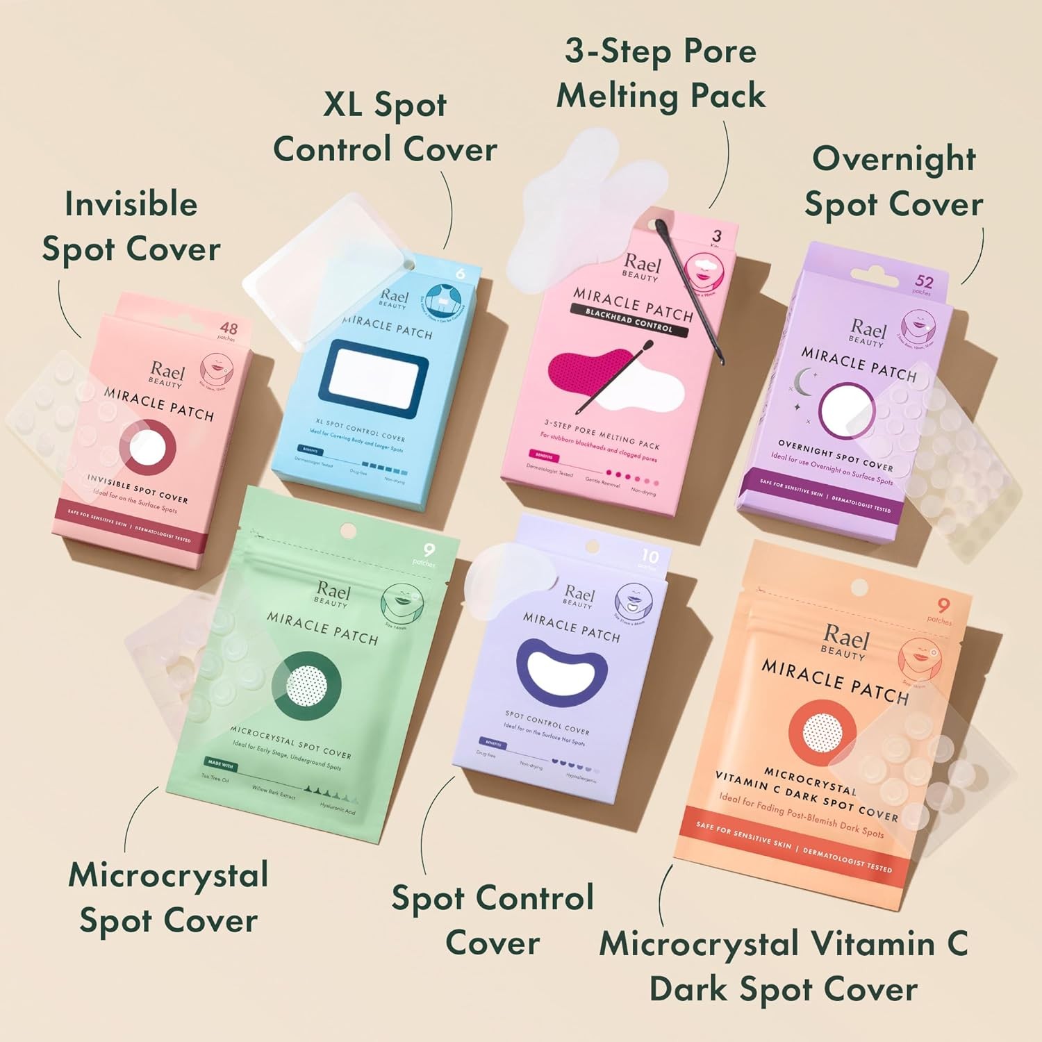 Rael Hydrocolloid Pimple Patches, Acne Patch Overnight Spot Cover (52 Count)
