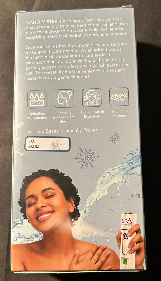 NEW and Sealed Spa Sciences Nano Mister Facial Mist Sprayer w/ Skin Analyzer