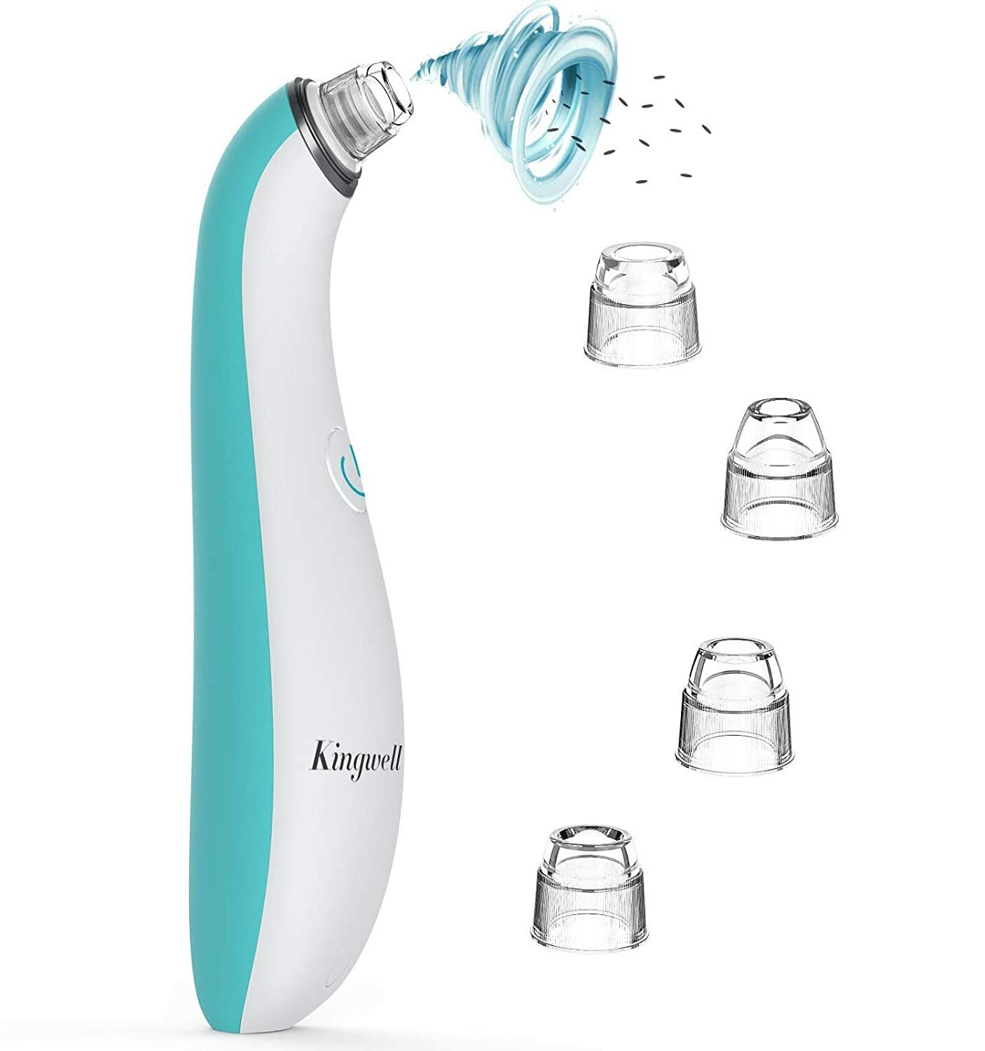 Blackhead Remover Pore Vacuum with 4 Replaceable Suction Probes Light Blue NEW