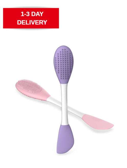 Silicone Pore Cleansing Brush Set, 2PCs Face Mask Applicator Spatula