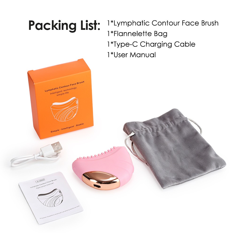 Lymphatic Drainage Face Brush – Curved Massager for Sculpting, Reduces Puffiness