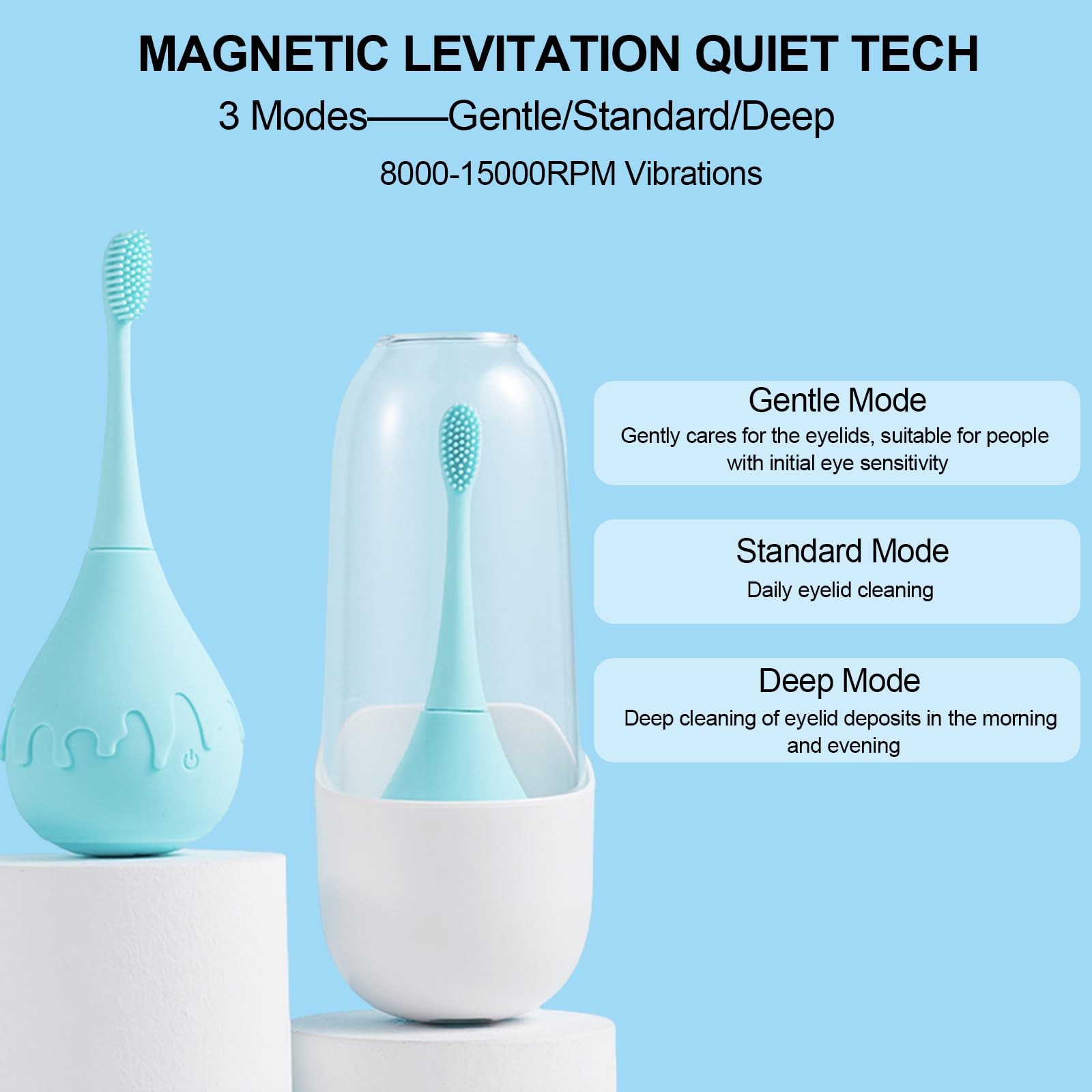 Vibrating Eyelid Brush with Soft Silicone for Sensitive Eyelids,Gently Cleans…