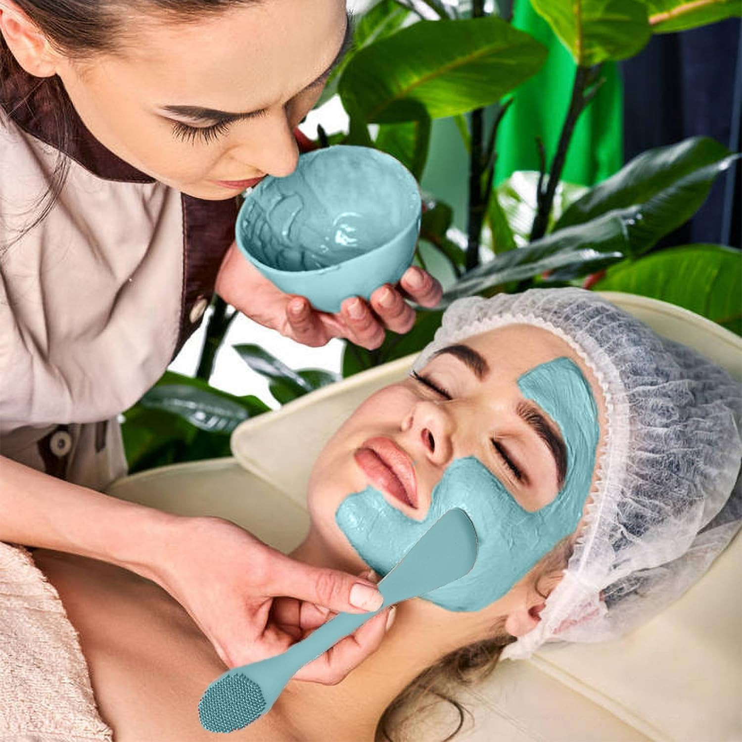 Facial Cleansing Brush, 2 in 1 Silicone Face Mask Brush & Face Scrubber, For Exf