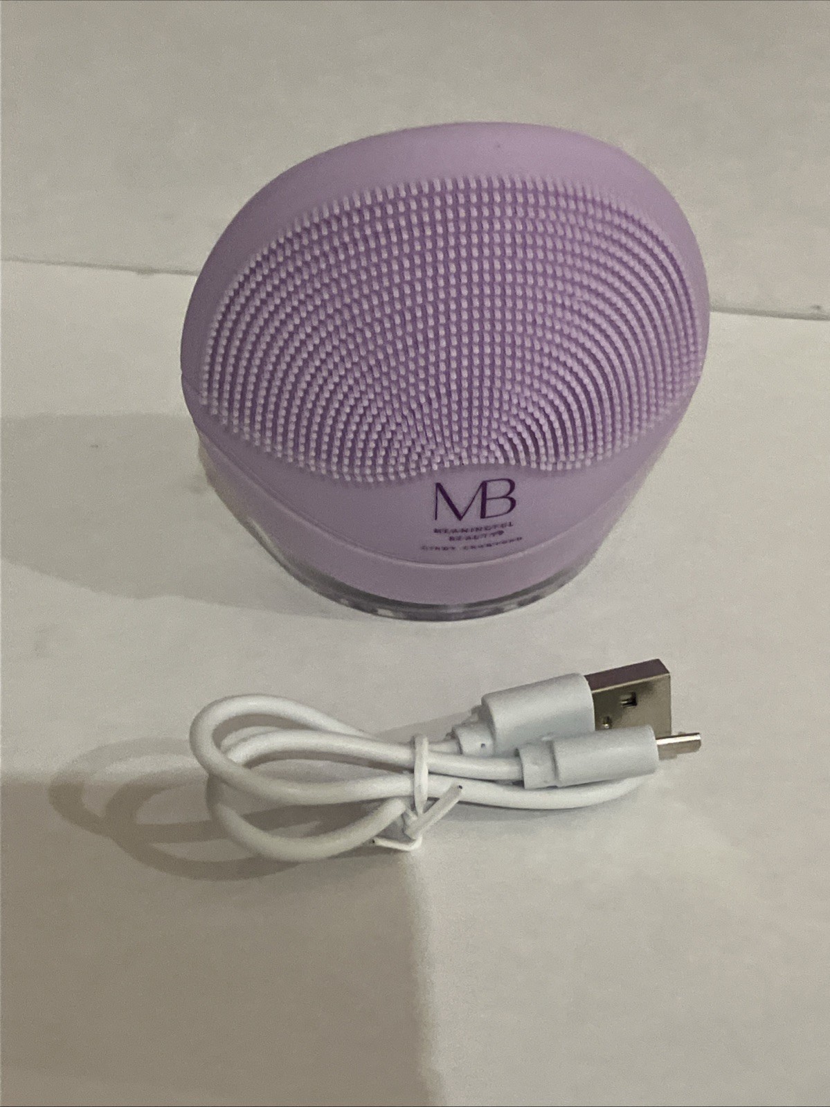 Meaningful Beauty Facial Device Scrub Portable Purple USB Charger New Open Box