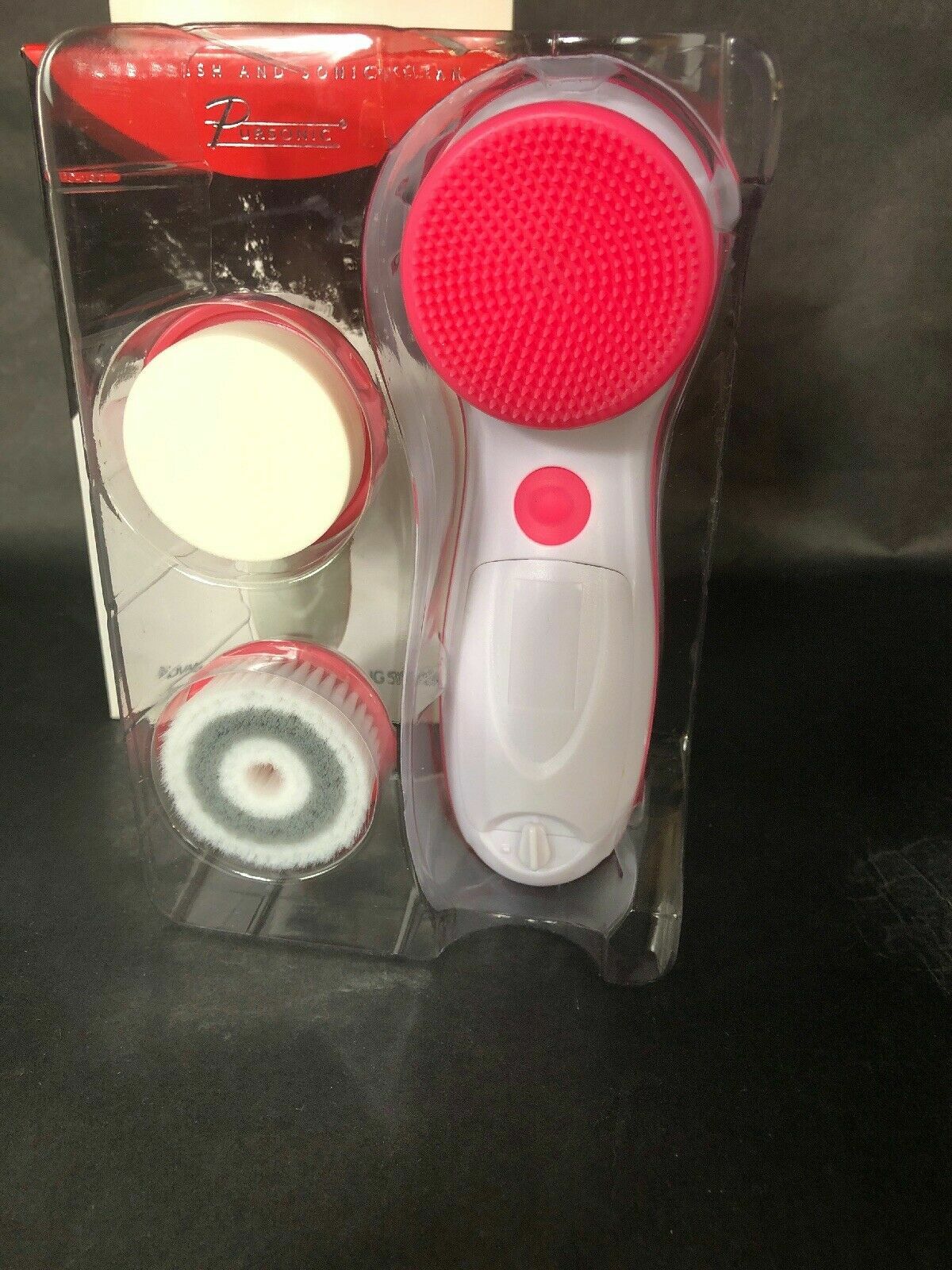 Pursonic Portable Facial Cleansing Brush Massager Combo Kit 2 speed 3 attachment