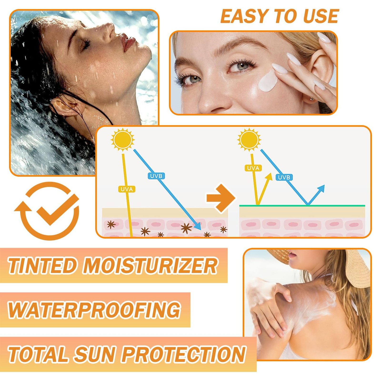 Face Sunscreen Cream SPF 50+ PA+++,Moisturizing 0.04 Ounce (Pack of 1), A
