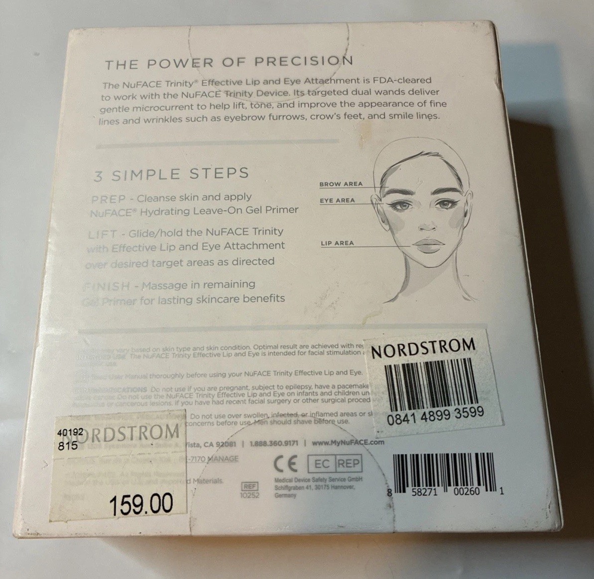 NIB NuFACE Trinity Attachment Effective Lip & Eye Micro-current Treatment