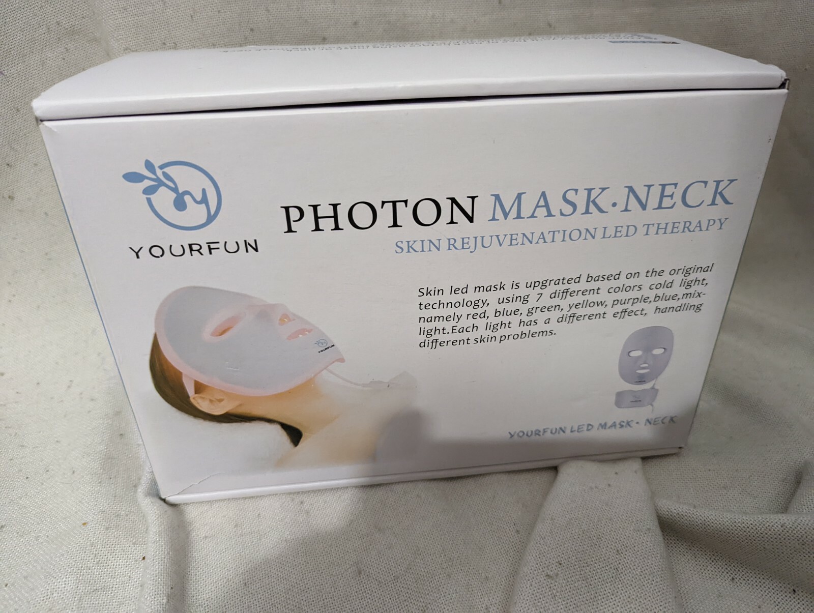 YOURFUN Rechargeable 7 Color LED Mask for Face and Neck Light
