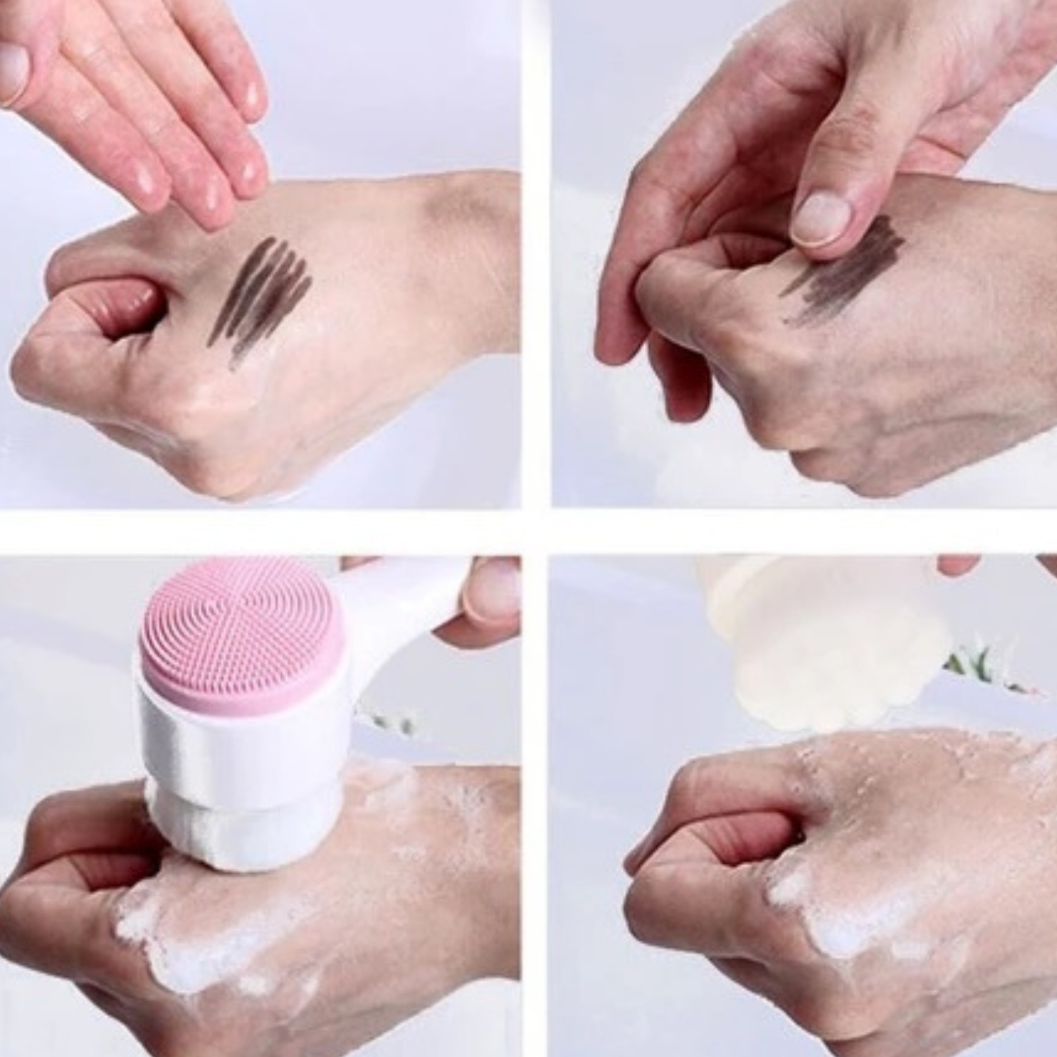 2 in 1 Silicone Face Facial Wash Brush Cleaner Cleanser Cleansing Massage