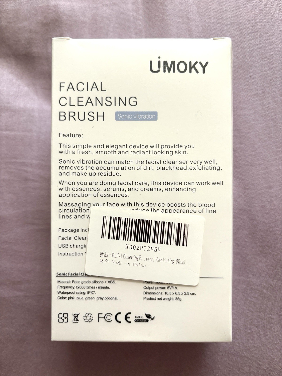 Uimoky Blue Facial Cleansing Brush, 3-in-1 Electric Silicone Face Scrubber