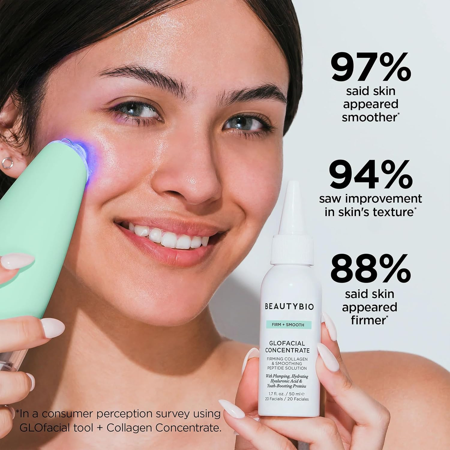 Glofacial Hydro-Infusion Deep Pore Cleansing + Blue LED Clarifying Set: Tool + C