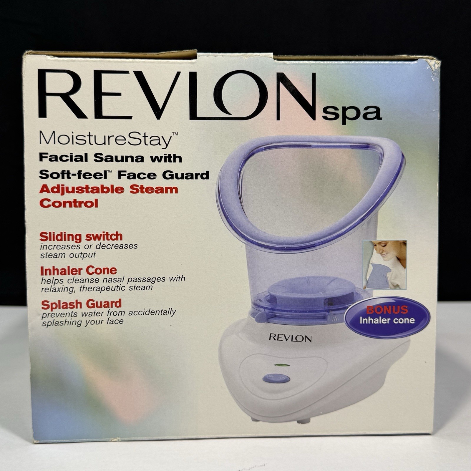 Revlon Spa Moisture Stay Facial Sauna Blue Soft-Feel Guard Inhaler Cone RVS1110T