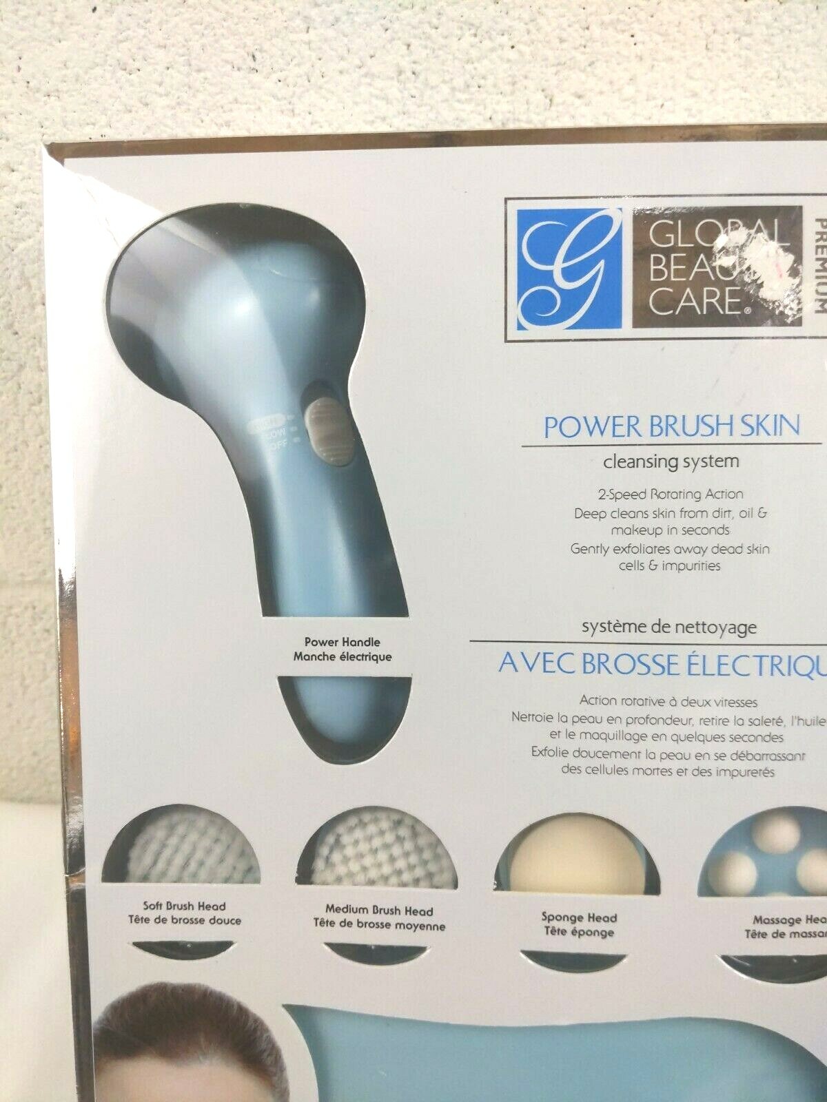 Premium Skin Power Brush Cleansing System Battery 2 Speed Global Beauty Care
