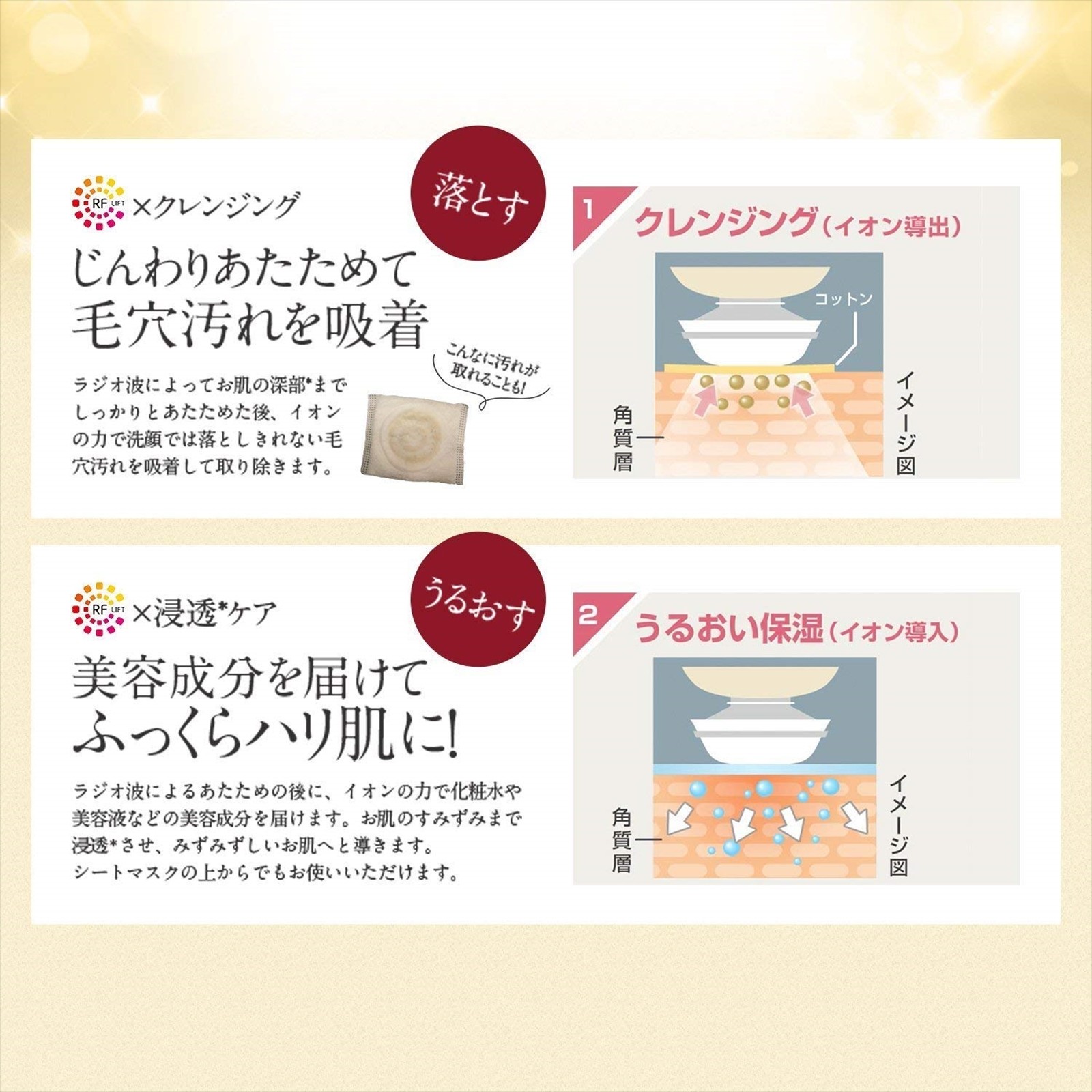 YA-MAN RF Beaute Photo PLUSEX Champagne Gold HRF-20N Beauty Treatment Device
