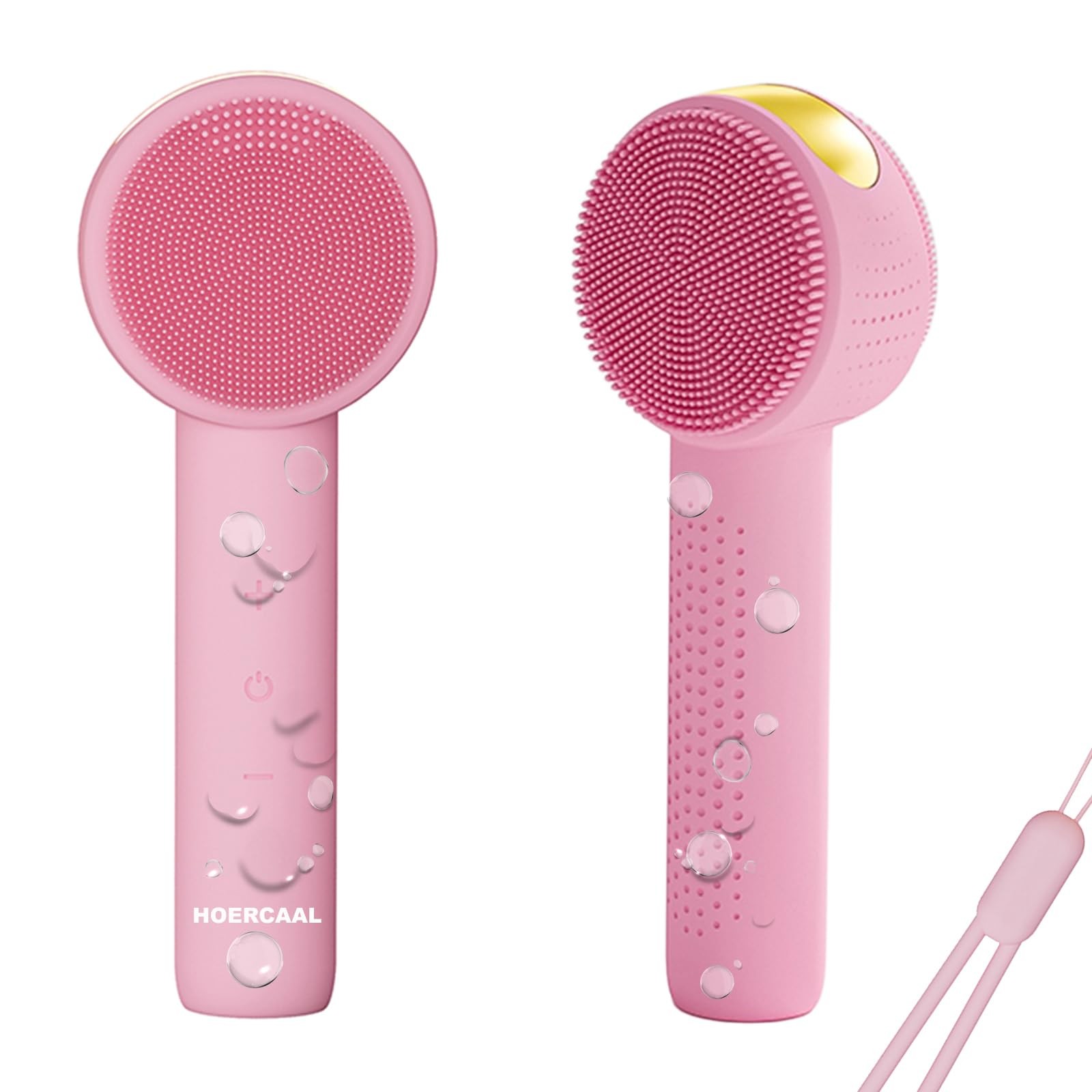 Facial Cleansing Brush Electric – Rechargeable Silicone Face Scrubber, Pink