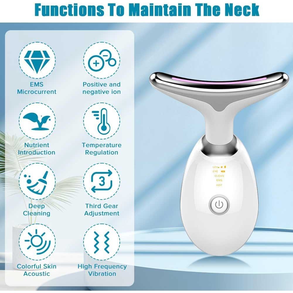 Face Massager LED Facial Sculpting Tool Neck Vibration Skincare Beauty Device