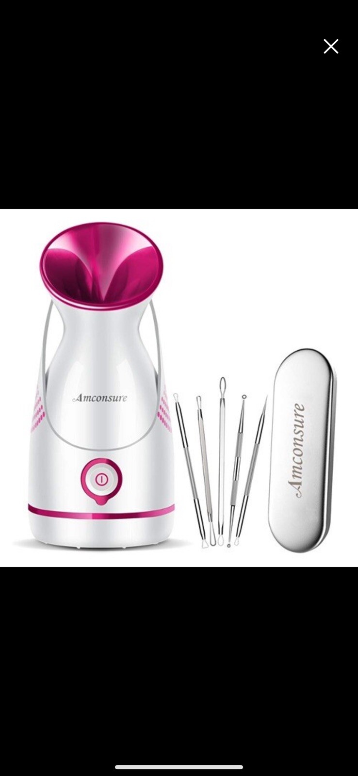 Pure Daily Care NanoSteamer Large 3-in-1 Nano Ionic Facial Steamer with 5 Piece