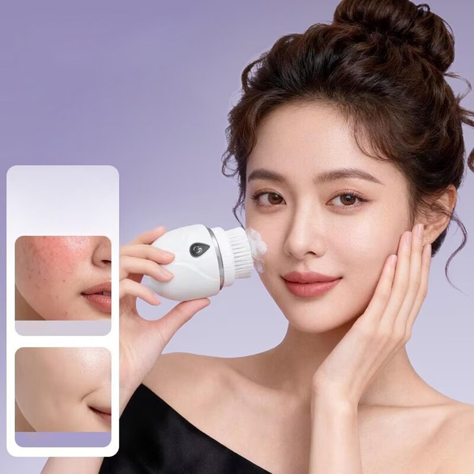 Pore Cleansing Brush Charcoal Infused Ultrasonic Face Brush 360 Rotation NEW