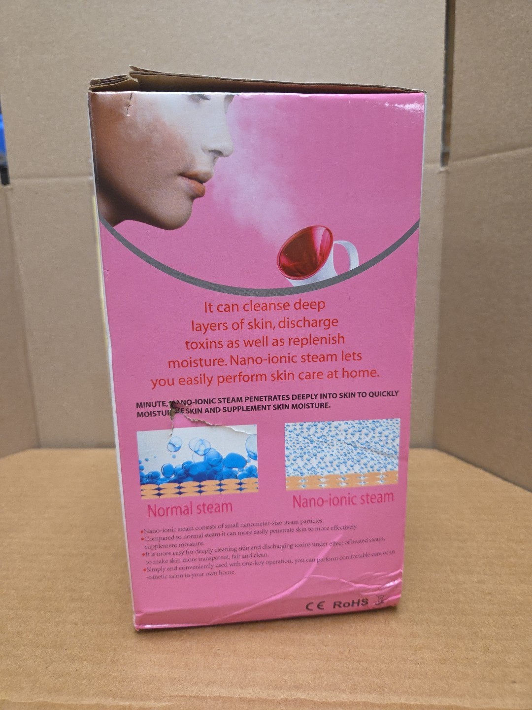 *NEW Amconsure Nano Ionic Facial Steamer *Damaged Box * SEE PICS