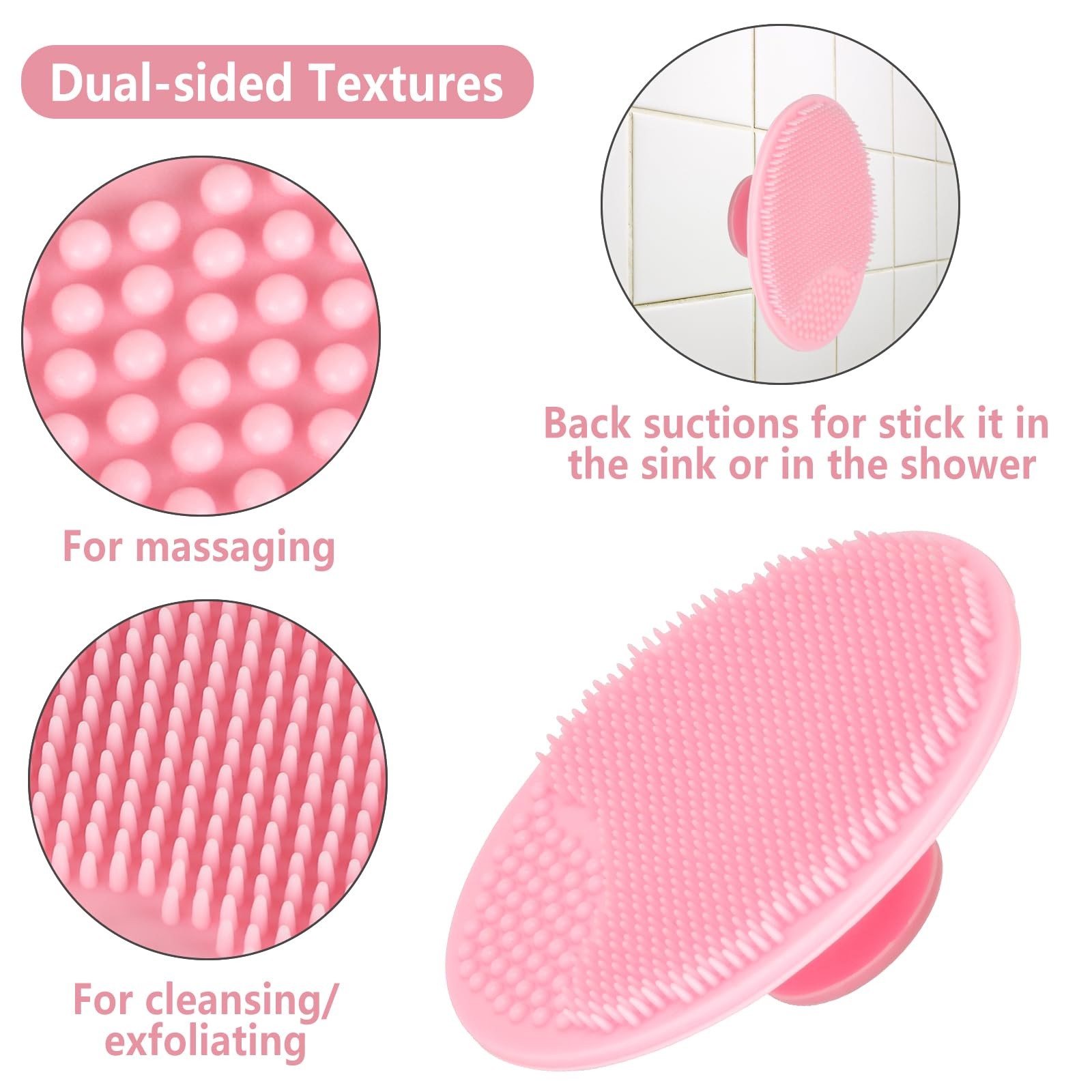 10 Pcs Silicone Face Scrubbers with Suction, 10 Count(Pack of 1), Multi Color