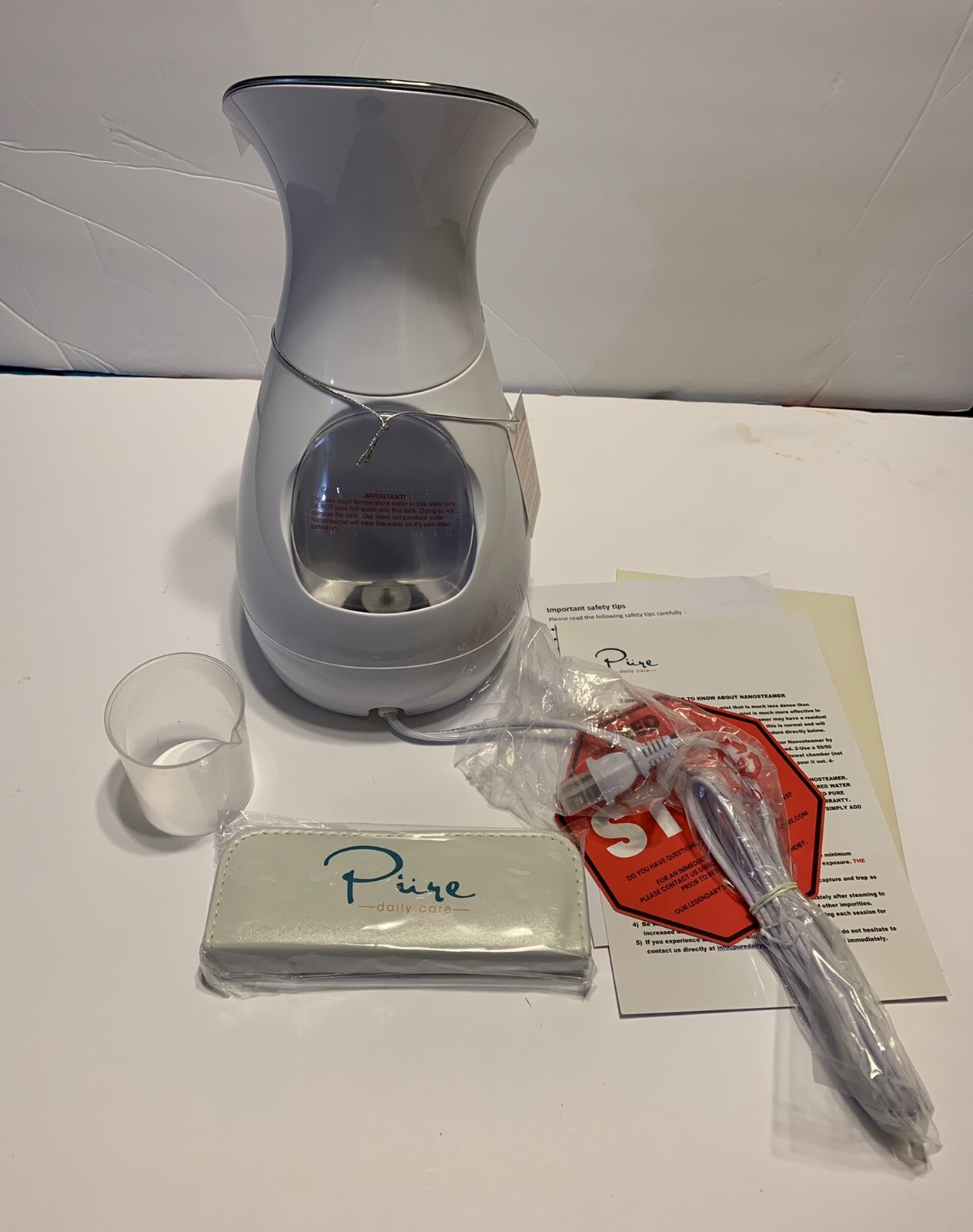 Pure Daily Care NanoSteamer Large 3-in-1 Nano Ionic Facial Steamer with 5 Piece