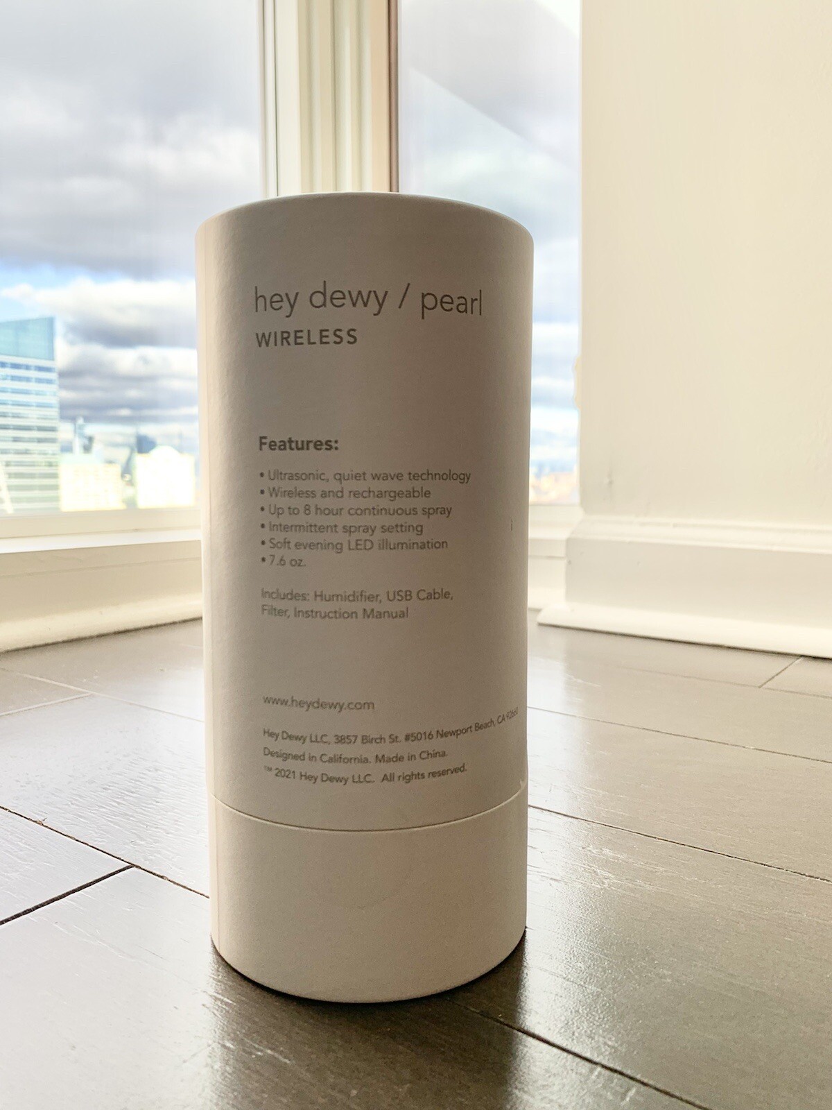 hey dewy wireless portable facial humidifier in color pearl