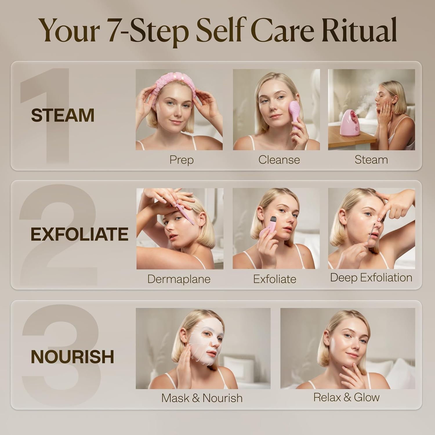 Facial Steamer Spa Kit with Complimentary 15 Skin Care Tools | Face Steamer for