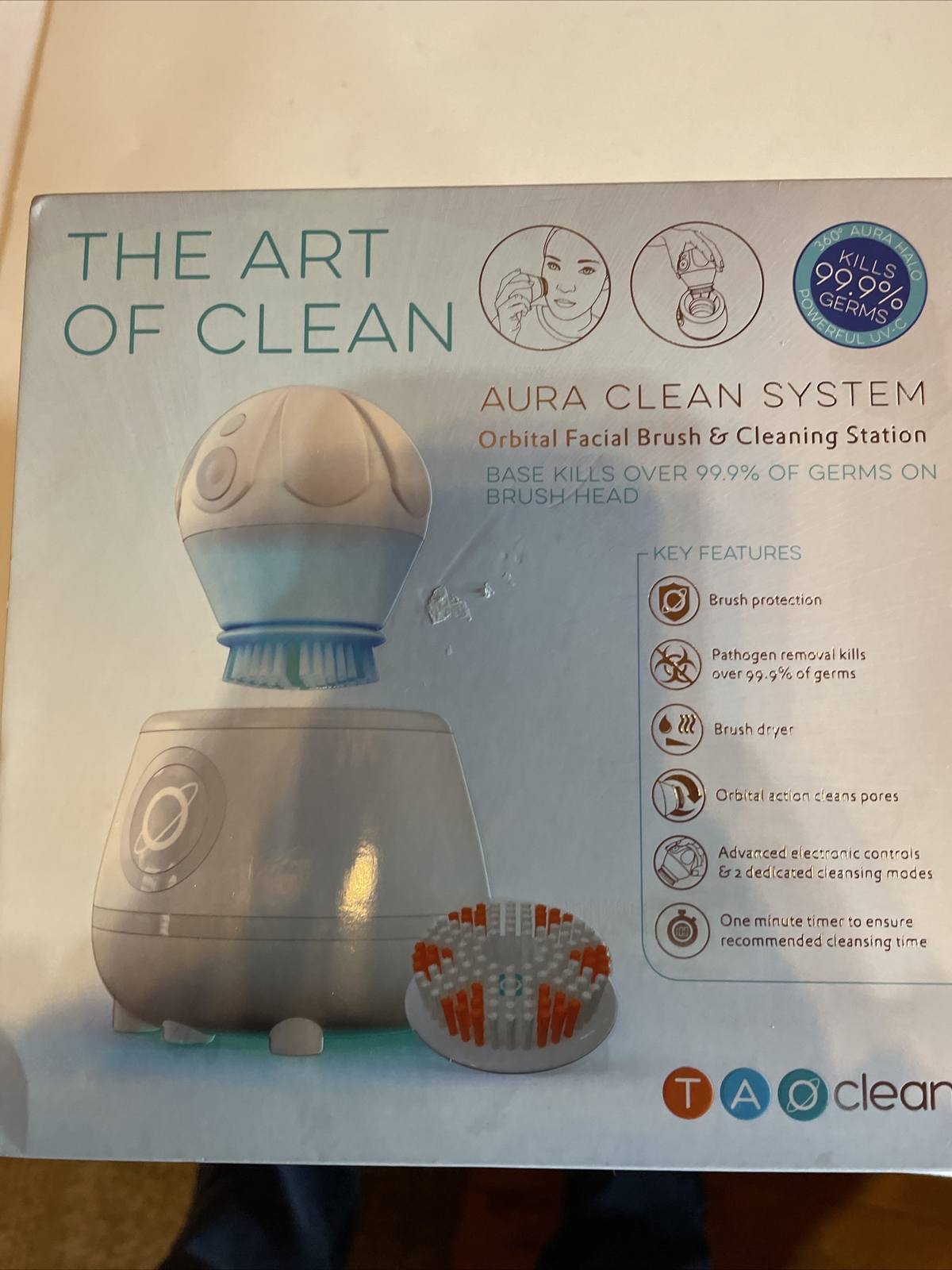 TAO The Art Of Clean Aura Clean System Orbital Facial Brush & Cleaning Station