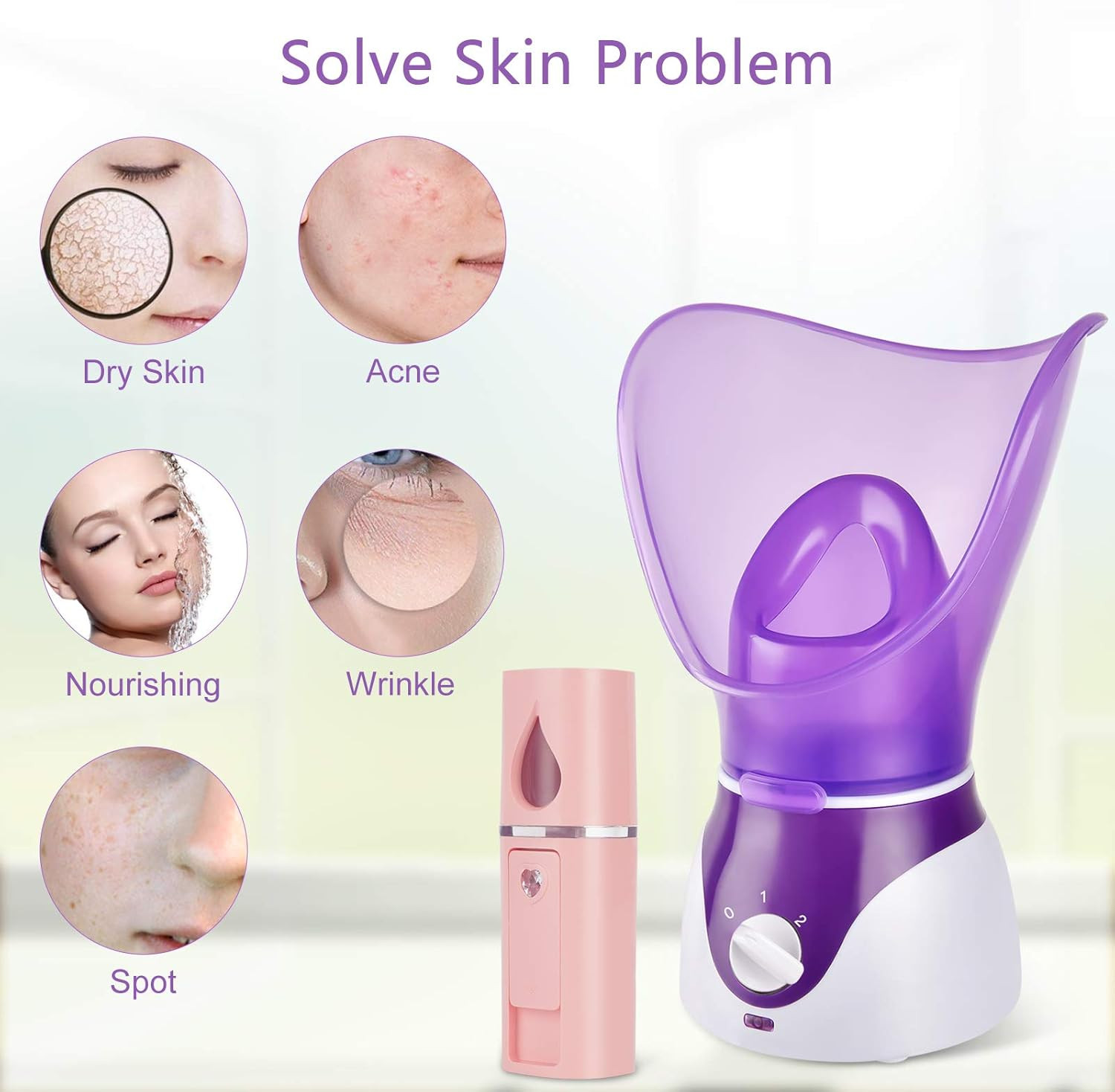 Facial Steamer Nano Mister Set Mini Face Steamer Deep Cleaning Clogged Pores Kit