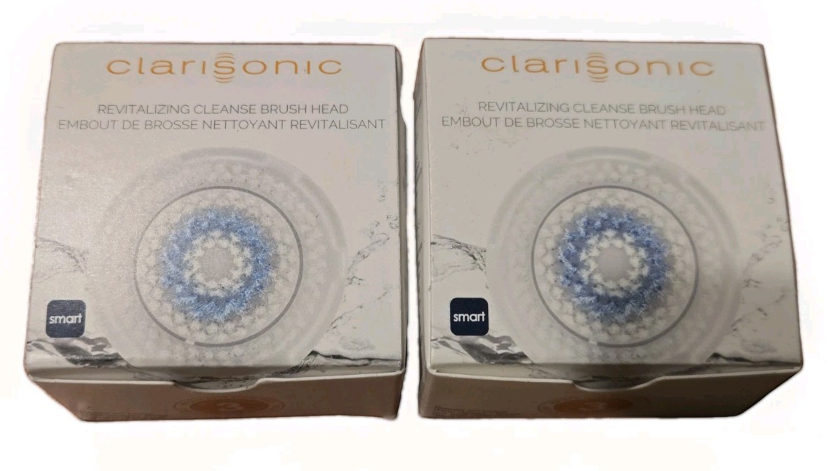 Set of 2 Clarisonic Revitalizing Cleanse Brush Head Replacement Rare One Mia NEW