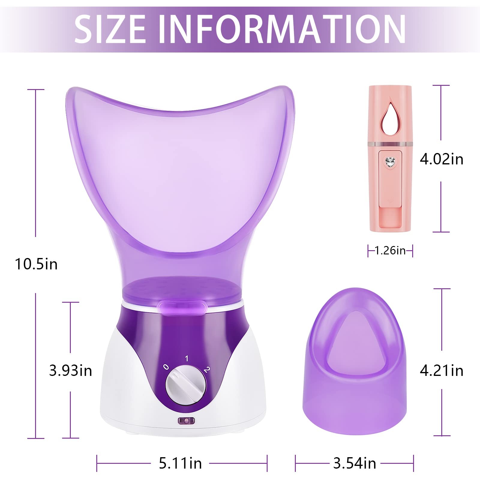 Crybeno Facial Steamer – Nano Ionic Face for Deep Cleaning, Purple