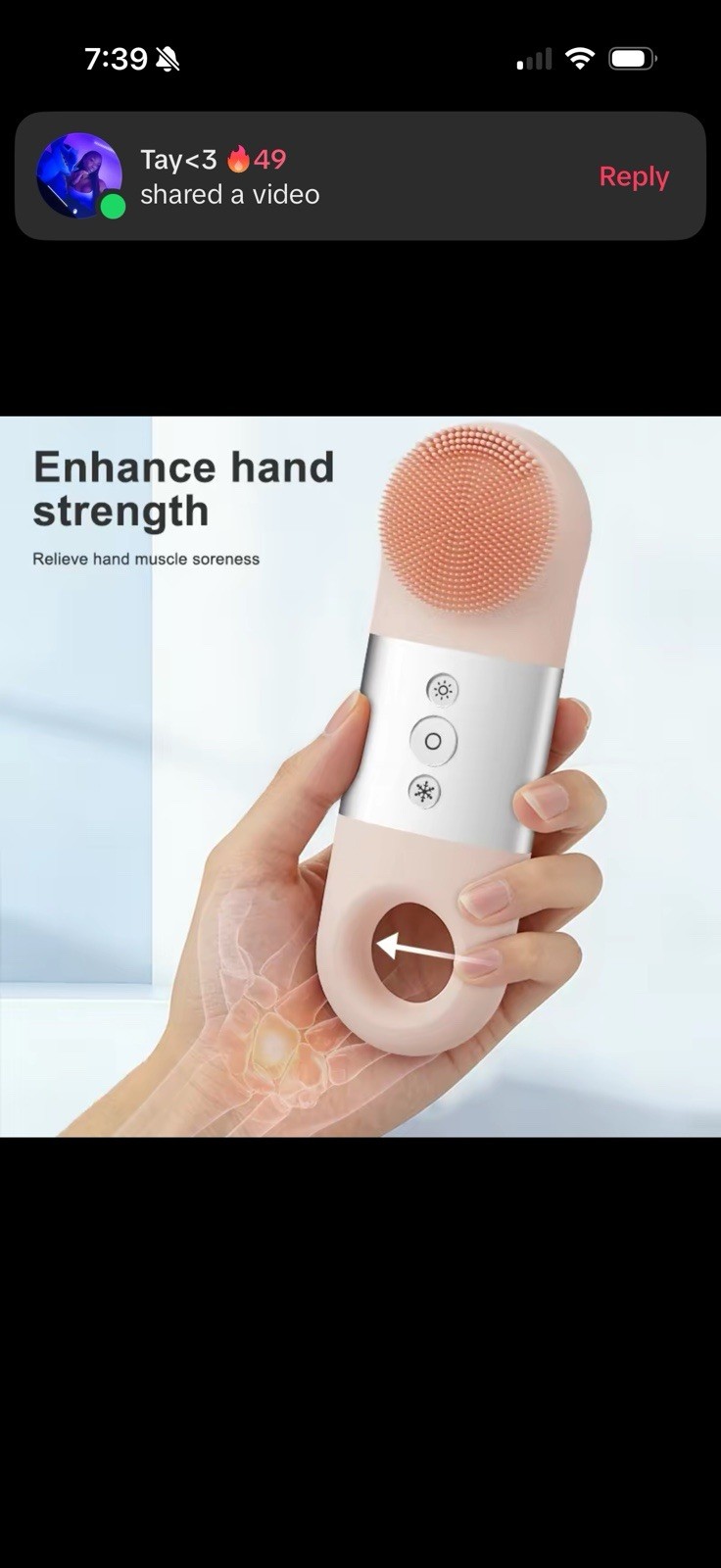 Hot & Cold Electric Facial Cleansing Brush, Silicone, IPX7 Pink/White