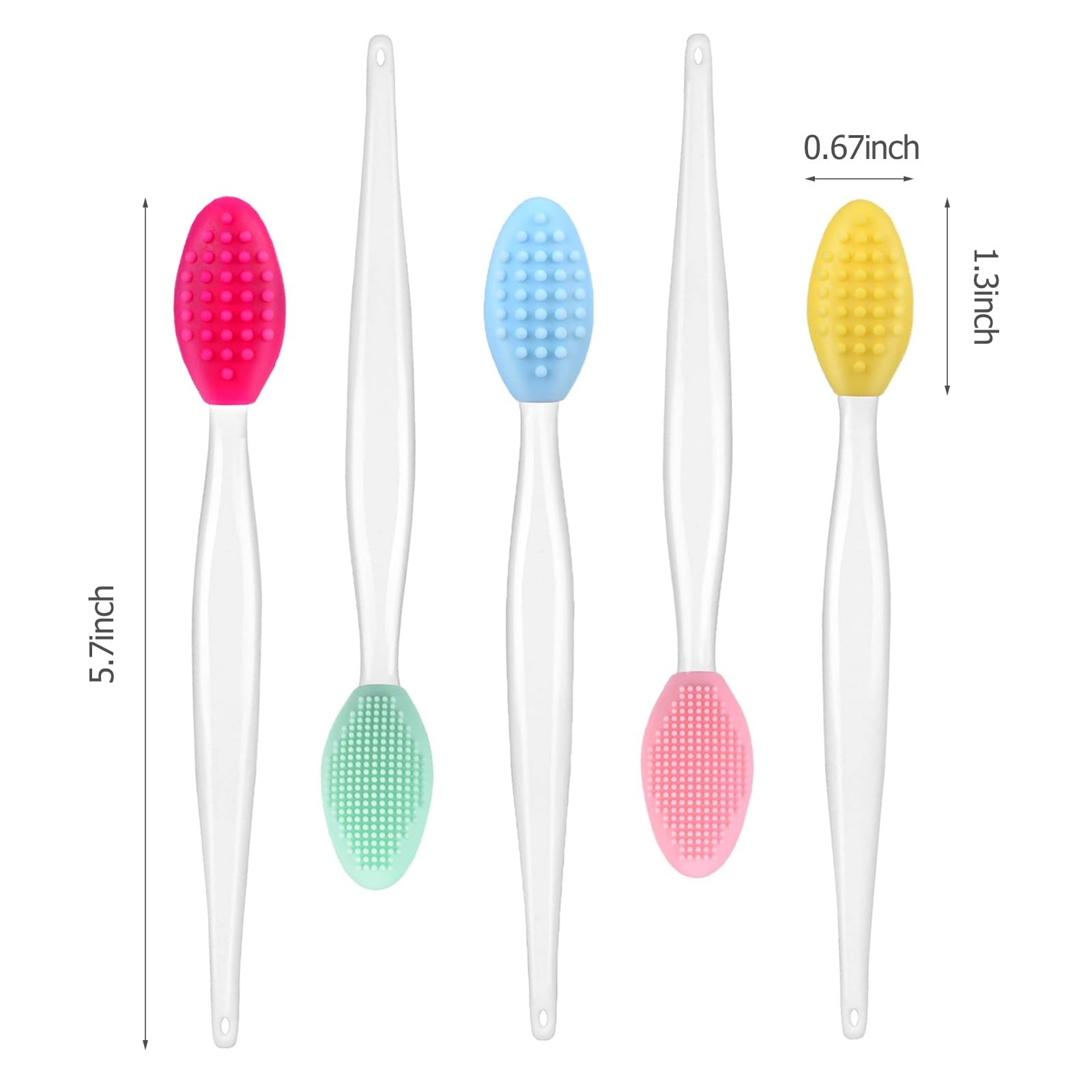 5Pcs Lip Scrubber Exfoliator,Pore Scrub Small, Pink Yellow Blue Green Rose