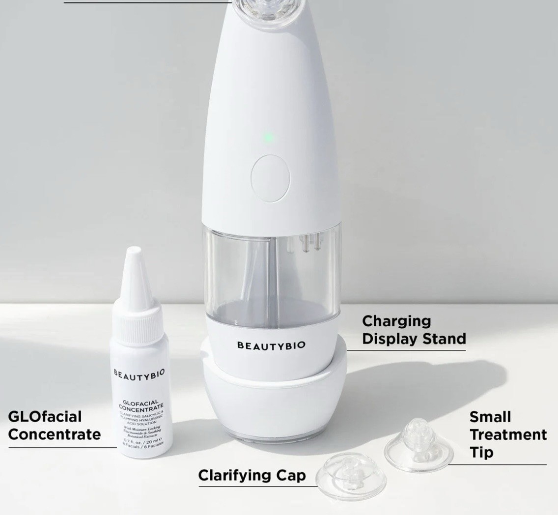 BeautyBio GLOfacial Hydro-Infusion Deep Pore Cleansing w Blue LED Set NEW