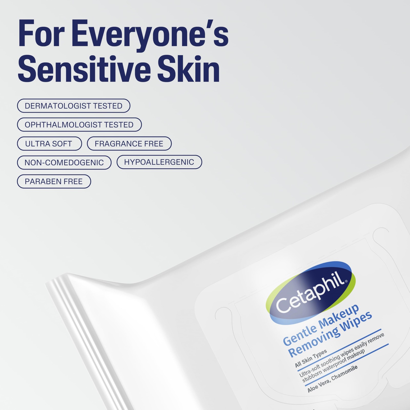 Cetaphil Gentle Removing Face Wipes, Daily 25 Count (Pack of 1), white