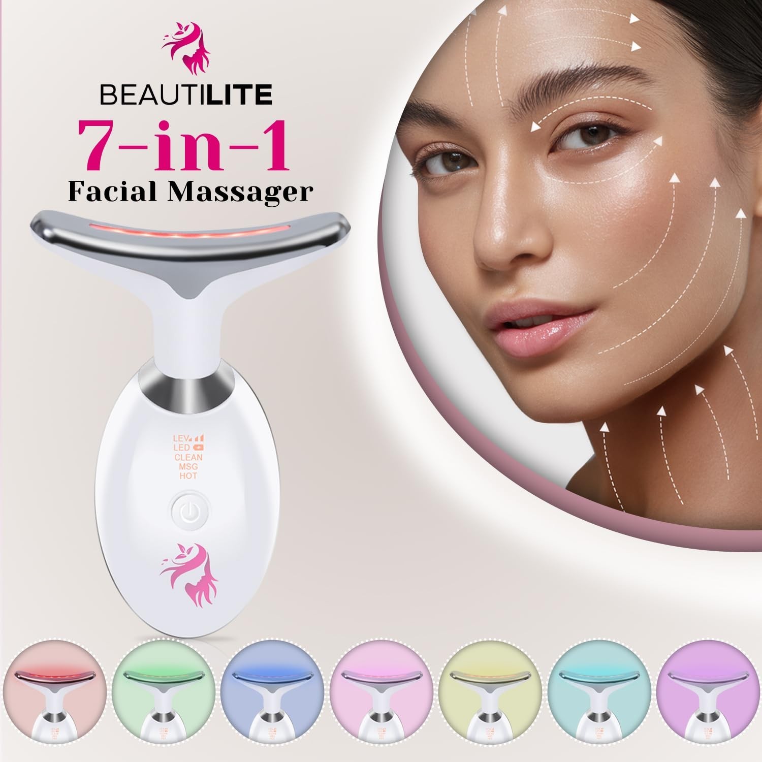 Red Light Therapy for Face, Facial Massager, Skin Tightening & Anti-Aging Fac…
