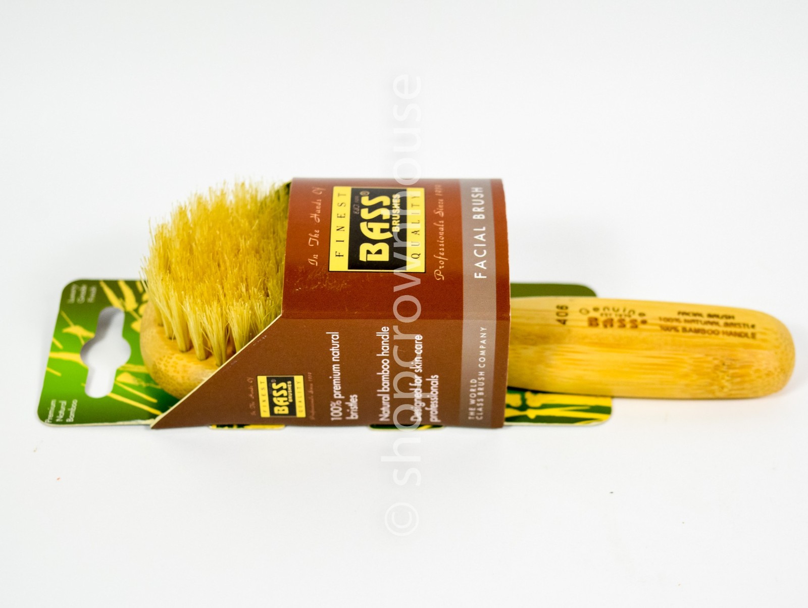 Bass 406 Dark Bamboo Facial Brush With Natural Bristles
