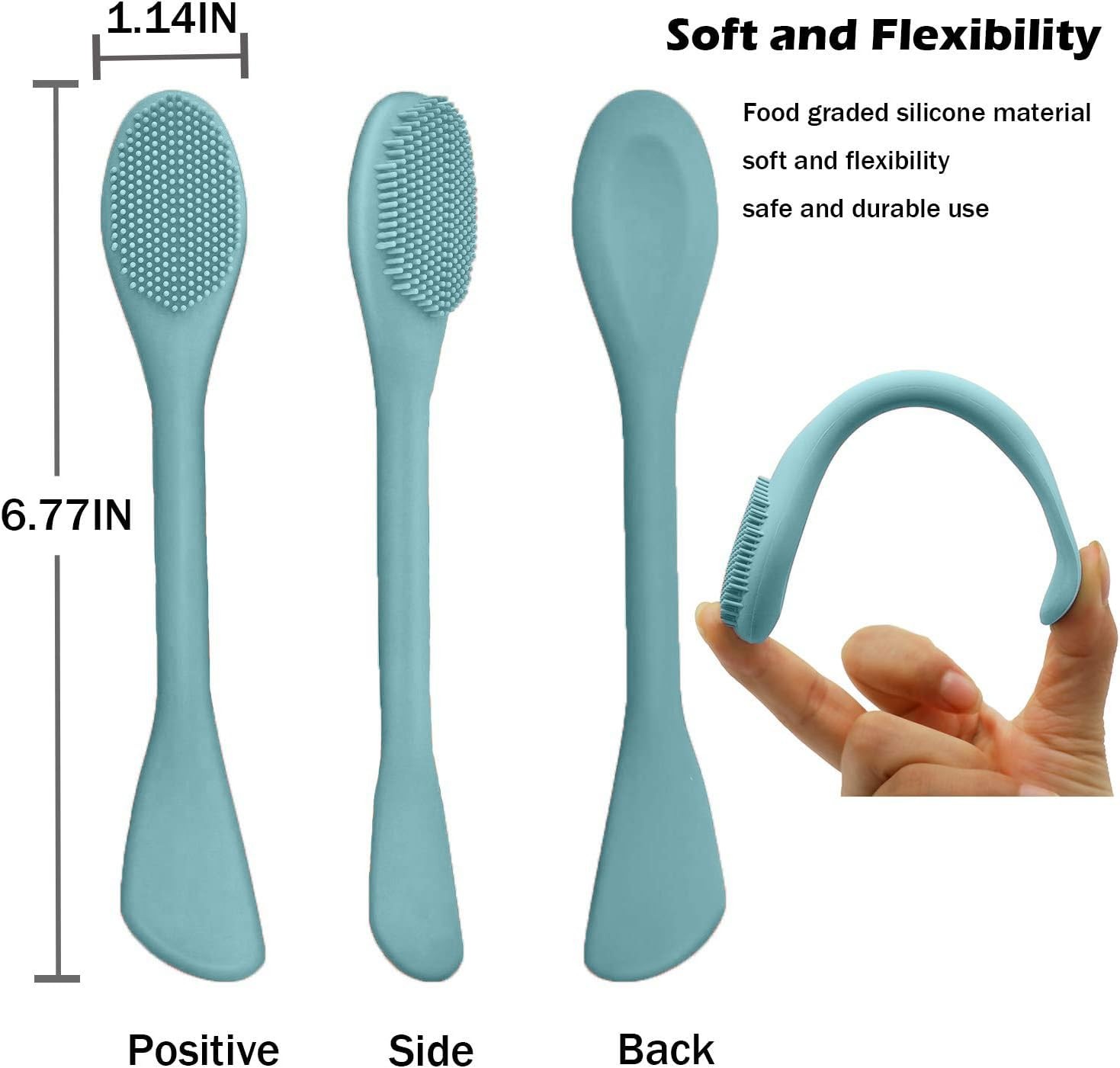 Facial Cleansing Brush, 2 in 1 Silicone Face Mask Brush & Face Scrubber, For Exf